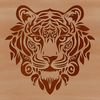 Big Cat Portrait Vector Art Illustrated portrait of a tiger's head with intricate details in vector format.