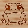 Toad Silhouette in a Natural Setting A simple line drawing of a toad in its natural habitat.