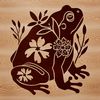 Whimsical Toad Illustration in Floral Pattern Illustrated toad with floral patterns and designs in vector format.
