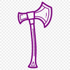 A metal axe head with a wooden handle, illustrated as a vector graphic.