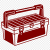 A vector illustration of a toolbox containing multiple tools and supplies.