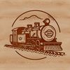 A digital illustration of a train, suitable for vector graphics design.