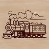 Beautiful Train Clip Art A stylized illustration of a train made from vector lines and shapes.