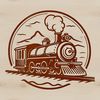 Vector Train Design Element A detailed illustration of a locomotive with carriages, suitable for vector design projects.
