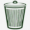 Vector Trash Can Icon A simple vector illustration of a trash can with a lid, ideal for clip art and graphic design.