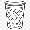 Simple Trash Can Icon Vector Design A simple, line-drawn vector trash can icon, suitable for digital design and cutting machine projects.