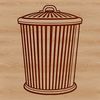 Beautiful Vector Waste Bin Design A 2D illustration of a waste bin with a lid, suitable for vector design and cutting machine projects.