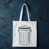 Free Downloadable Trash Bin Design A vector illustration of a standard trash can with a lid, suitable for digital design.
