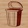 Clean Design Trash Container Icon A simple vector illustration of a trash can with a lid, suitable for graphic design projects.