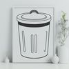 Simple Recycling Bin Vector Art A vector illustration of a simple trash can with a rounded lid.
