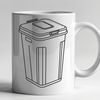 Waste Management Icon An outline icon representation of a waste bin or rubbish container.