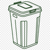 Minimalist Modern Trash Can Vector Icon A minimalist illustration of a modern trash can with a lid, suitable for digital designs and creative projects.