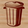 Simple Trash Can Vector A simple vector illustration of a standard household trash can with a lid, suitable for various uses.