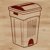 Modern Waste Management Graphic An isolated graphic of a waste management bin in a modern design style.