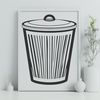 Simple Vector Trash Bin A simple vector illustration of a trash can with a lid and wheels.