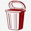 Waste Management Icon SVG An illustrative representation of a trash can with a lid.