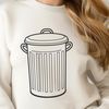 Free Trash Bin Clip Art A vector illustration of a standard trash can with a lid on top, suitable for digital designs.