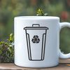 Simple Vector Rubbish Bin Icon An icon-style vector graphic of a simple rubbish bin with a flat design aesthetic.