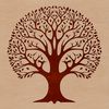 A stylized illustration of a tree with branching foliage and trunk.