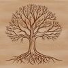 Stylized Tree Design for Graphics A stylized illustration of a tree with intricate details, suitable for vector graphics and various applications.