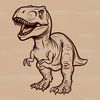 Prehistoric T-Rex dinosaur silhouette in vector format