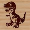 T Rex Silhouette in Neutral Background A prehistoric T rex dinosaur in a neutral background.