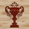Free Trophy Clip Art SVG File A three-dimensional trophy with a rounded top and base, suitable for vector design and cutting.