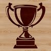 Interlocking Trophy Design A three-dimensional trophy made up of interlocking rings and a base, suitable for vector art or cutting machine designs.