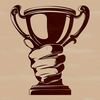 Golden Success Icon Vector trophy icon with a gold medal on top, suitable for digital design and cutting machine projects.