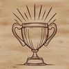 Elegant Trophy Symbol Icon A vector trophy symbol with metallic details and ornate designs.