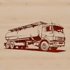 A stylized illustration of a semi truck, suitable for graphic design projects.