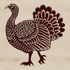 Thanksgiving Symbol Vector Art A stylized illustration of a domesticated turkey, suitable for use as clip art or vector design.