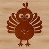 A stylized illustration of a turkey, suitable for vector art designs.