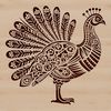 Beautiful Turkey Vector Design A detailed illustration of a farm animal, an ornate turkey, suitable for various uses such as clip art or vector design.