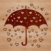 A colorful umbrella featuring love hearts, ideal for vector designs and crafts.