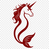 A vector illustration of a unique sea-land hybrid creature, featuring a horse-like body and a fish-tailed torso.