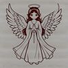 An elegant design element featuring a stylized angel figure as a scalable vector graphic (SVG).