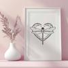 Heart-Shaped Beauty Vector Design A colorful dragonfly with heart motifs surrounding its body, designed in vector format for easy editing.