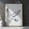 Beautiful Free Vector Bird Illustration A white dove perched on a branch, rendered in vector format.