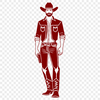 Western Cowboy Vector Art A digital illustration of a rugged cowboy in a classic Western style, suitable for vector graphics and cutting machines.