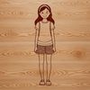 A digital illustration of a young female figure in a clean line art style.
