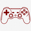 Colorful Video Game Interface Elements An illustrated design of a video game controller with ergonomic layout and interface elements.