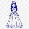 A high-quality vector illustration of a young female princess in a regal pose.