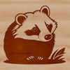 Free Badger Clipart A detailed illustration of a badger, depicted in a vector format suitable for cutting machines and digital design.