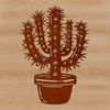 Vector Desert Flower Art A stylized illustration of a desert plant with sharp spines, suitable for vector art and design.
