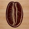 Coffee bean graphic created using scalable vector graphics (SVG) design.