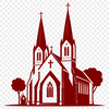 Vector Art of a Traditional Church Building A traditional Protestant church building with a simple design.