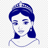 Vector Female Figure in Regal Attire A young female princess in a regal outfit, suitable for vector art projects.