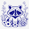 Wild Mischief Illustration A detailed illustration of a raccoon, suitable for vector graphics and cutting machine designs.