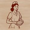 Female healthcare professional in a nursing role, depicted as a vector illustration.